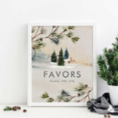 冬の森の赤ちゃんシャワーの好意サイン ポスター