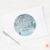 冬の森の赤ちゃんシャワーステッカー ラウンドシール (封筒)