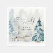 冬の森の赤ちゃんシャワーナプキン スタンダードカクテルナプキン (正面)