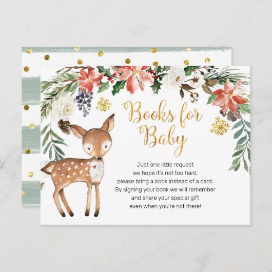 冬の森の赤ちゃんシャワーブックベビーカード インビテーションポストカード (正面/裏面)