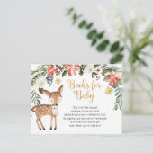 冬の森の赤ちゃんシャワーブックベビーカード インビテーションポストカード (スタンド正面)