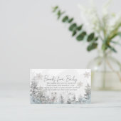 冬の森の赤ちゃんシャワーブックリクエスト エンクロージャーカード (スタンド正面)