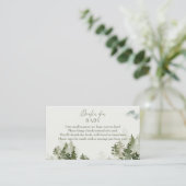 冬の森の赤ちゃんシャワーベビー エンクロージャーカード (スタンド正面)