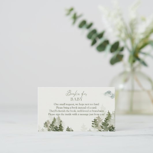 冬の森の赤ちゃんシャワーベビー エンクロージャーカード (スタンド正面)