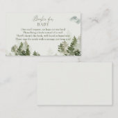 冬の森の赤ちゃんシャワーベビー エンクロージャーカード (正面/裏面)