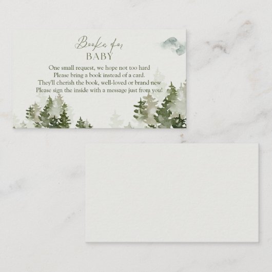 冬の森の赤ちゃんシャワーベビー エンクロージャーカード (正面/裏面)