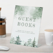 冬の森の赤ちゃんシャワーベビー 台座サイン (インサイチュ)