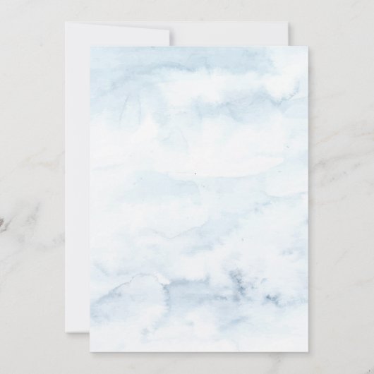 冬の森の赤ちゃんシャワー外は寒い 招待状 (裏面)