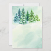 冬の森の赤ちゃんシャワー外は寒い 招待状 (裏面)