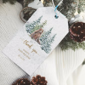 冬の森の赤ちゃんシャワー感謝していを持つ ギフトタグ