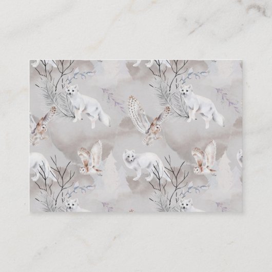 冬の森の赤ちゃんシャワー知恵の言葉 エンクロージャーカード (裏面)