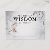 冬の森の赤ちゃんシャワー知恵の言葉 エンクロージャーカード (正面)