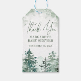 冬の森の赤ちゃんシャワー ギフトタグ