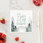 冬の森の赤ちゃんシャワー スタンダードカクテルナプキン (インサイチュ)
