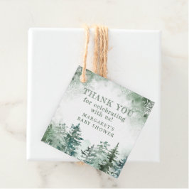 冬の森の赤ちゃんシャワー フェイバータグ