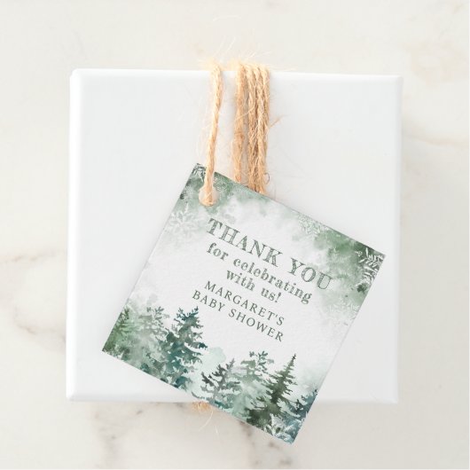 冬の森の赤ちゃんシャワー フェイバータグ (インサイチュ)