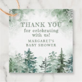 冬の森の赤ちゃんシャワー フェイバータグ (正面)