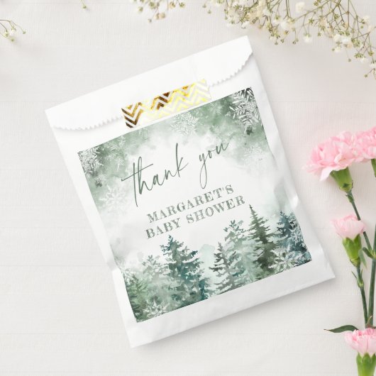 冬の森の赤ちゃんシャワー フェイバーバッグ (封をした状態)