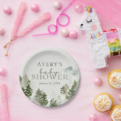 冬の森の赤ちゃんシャワー ペーパープレート (パーティー)