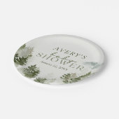 冬の森の赤ちゃんシャワー ペーパープレート (アングル)