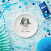 冬の森の赤ちゃんシャワー ペーパープレート (パーティー)