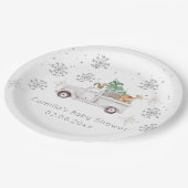 冬の森の赤ちゃんシャワー ペーパープレート (アングル)