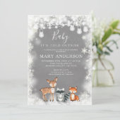 冬の森の赤ちゃんシャワー 招待状 (スタンド正面)