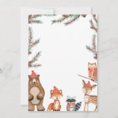 冬の森の赤ちゃんシャワー 招待状 (裏面)