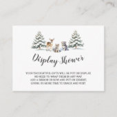 冬の森の赤ん坊の動物|ホワイトディスプレイシャワー エンクロージャーカード (正面)