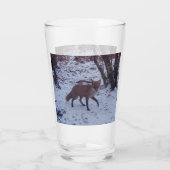 冬の森の赤狐の雪景色 タンブラーグラス (裏面)