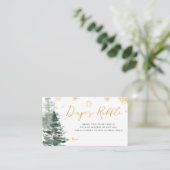 冬の森の金ゴールド冷たい外おむつラッフル エンクロージャーカード (スタンド正面)