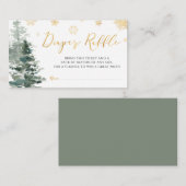 冬の森の金ゴールド冷たい外おむつラッフル エンクロージャーカード (正面/裏面)