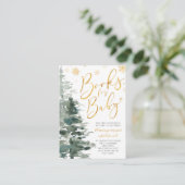 冬の森の金ゴールド寒い外の本の要求 エンクロージャーカード (スタンド正面)