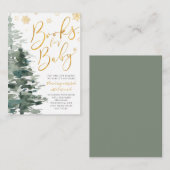 冬の森の金ゴールド寒い外の本の要求 エンクロージャーカード (正面/裏面)