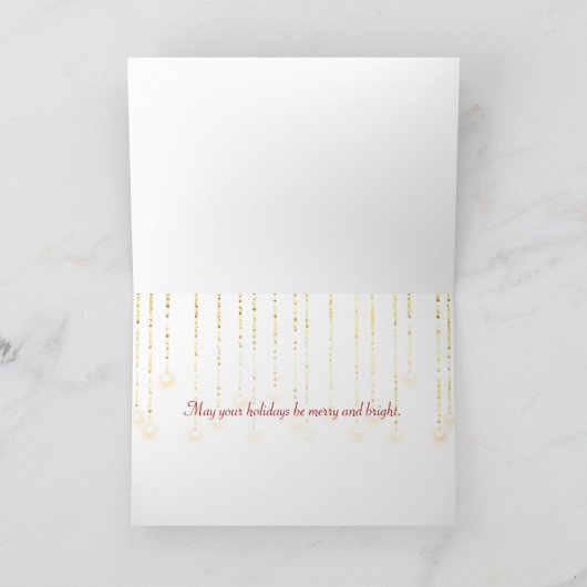 冬の森の雪だるまと鹿 シーズンカード (内部)