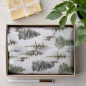 冬の森の雪のトウヒの木とボロ 薄葉紙 (ギフト)