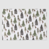 冬の森の雪のトウヒの木とボロ 薄葉紙 (正面)