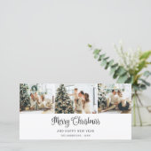 冬の森の雪のメリークリスマスフォト シーズンカード (スタンド正面)