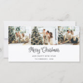 冬の森の雪のメリークリスマスフォト シーズンカード (正面)