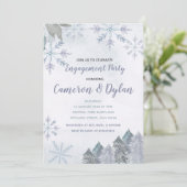 冬の森の雪の結晶エンゲージメント招待状 招待状 (スタンド正面)