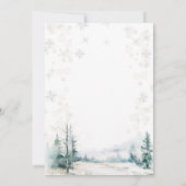 冬の森の雪の結晶オーネダーランド1st誕生日 招待状 (裏面)