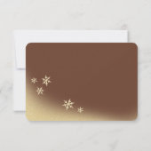 冬の森の雪の結晶 ブラウンとゴールドの返信 出欠カード (裏面)
