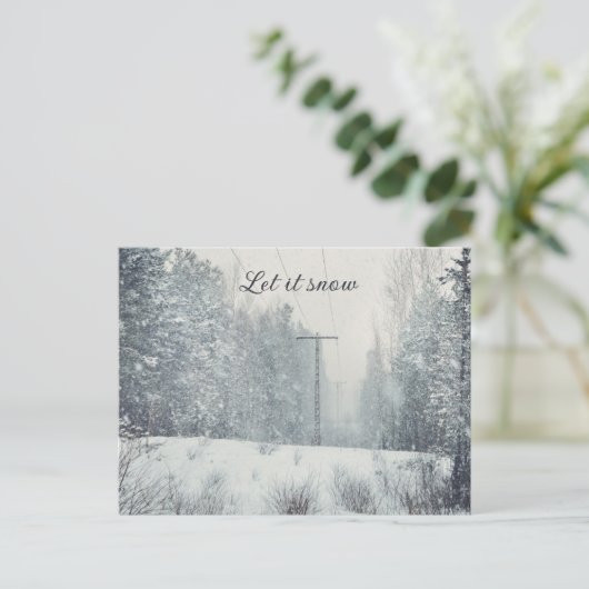 冬の森の雪景色 シーズンポストカード (スタンド正面)