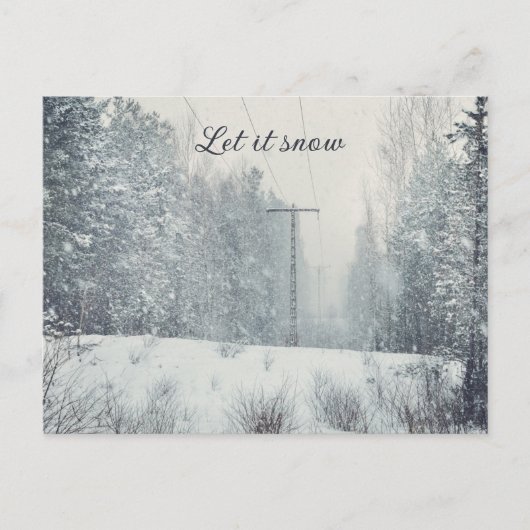 冬の森の雪景色 シーズンポストカード (正面)
