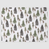 冬の森の雪景色 トウヒと鹿 薄葉紙 (正面)