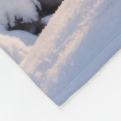 冬の森の雪景色 フリースブランケット (角)