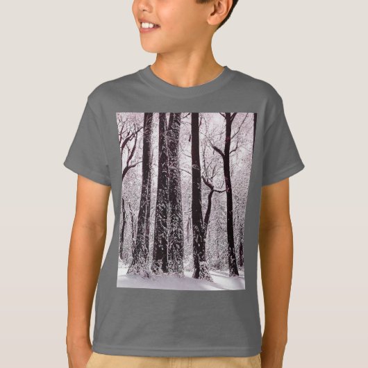 冬の森の雪景色Tシャツ Tシャツ (正面)