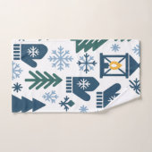 冬の森の雪片パターン バスタオルセット (ハンドタオル)