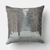 冬の森の雪 クッション (裏面)