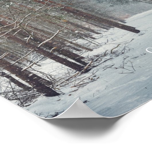 冬の森の雪 ポスター (角)